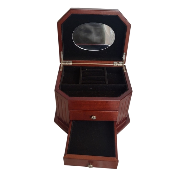 Vintage Bombay Company Mahogany Jewelry Box - Picture 10 of 14